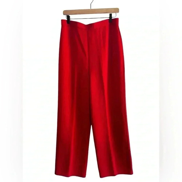Vintage St. John Collection Knit Red Slacks Size 12 - Picture 1 of 16